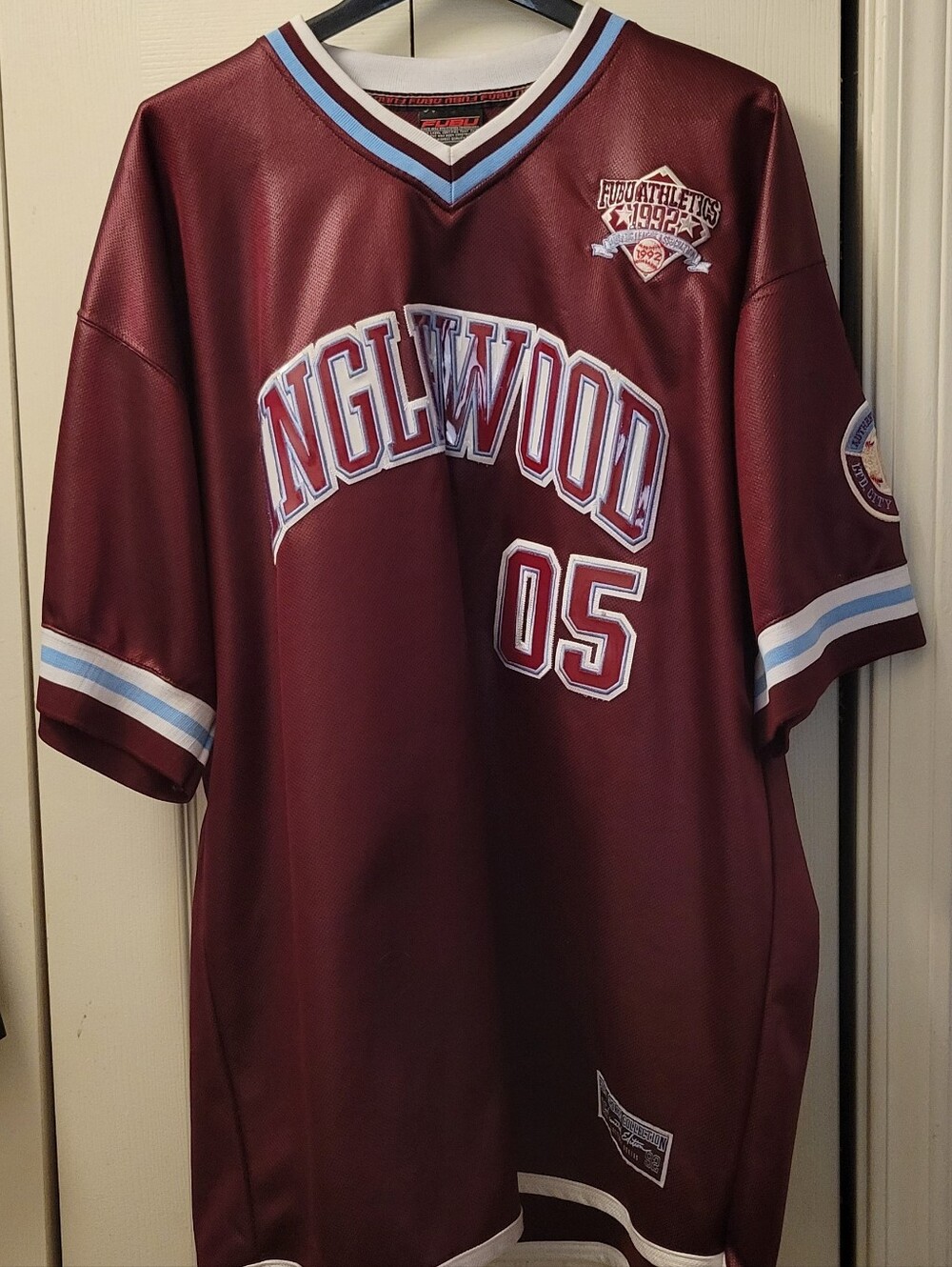 Vintage Limited Edition Collectible FUBU Inglewood Mens Maroon Athletic Jersey
